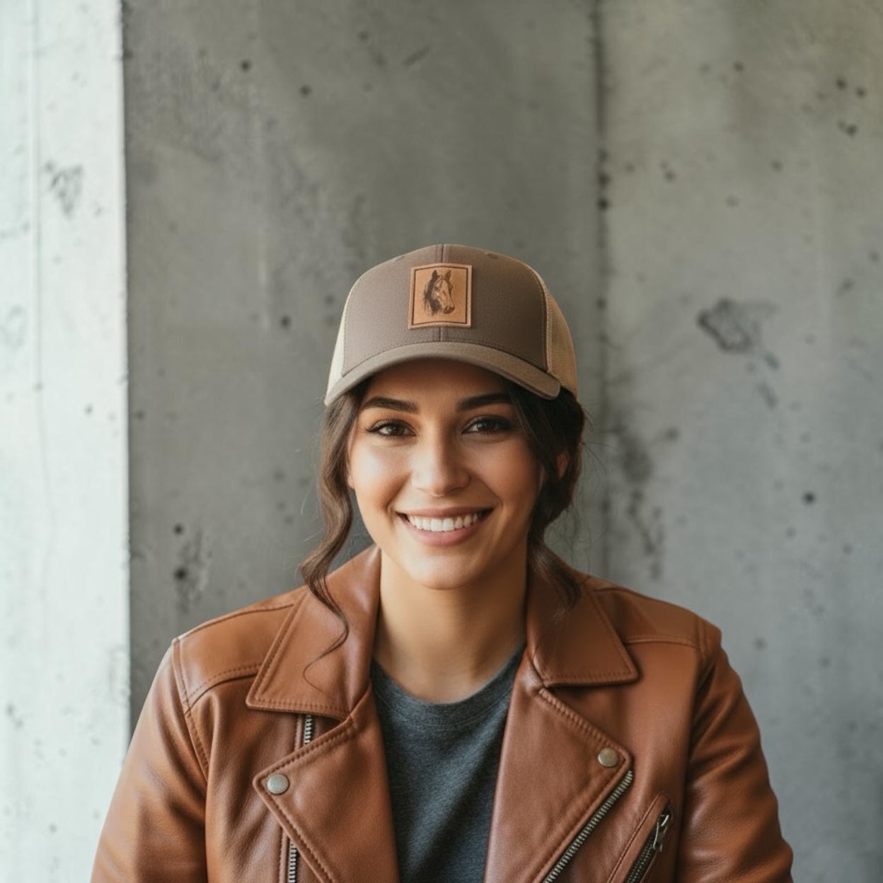 Horse Patch-SnapBack-Brown (canvas)