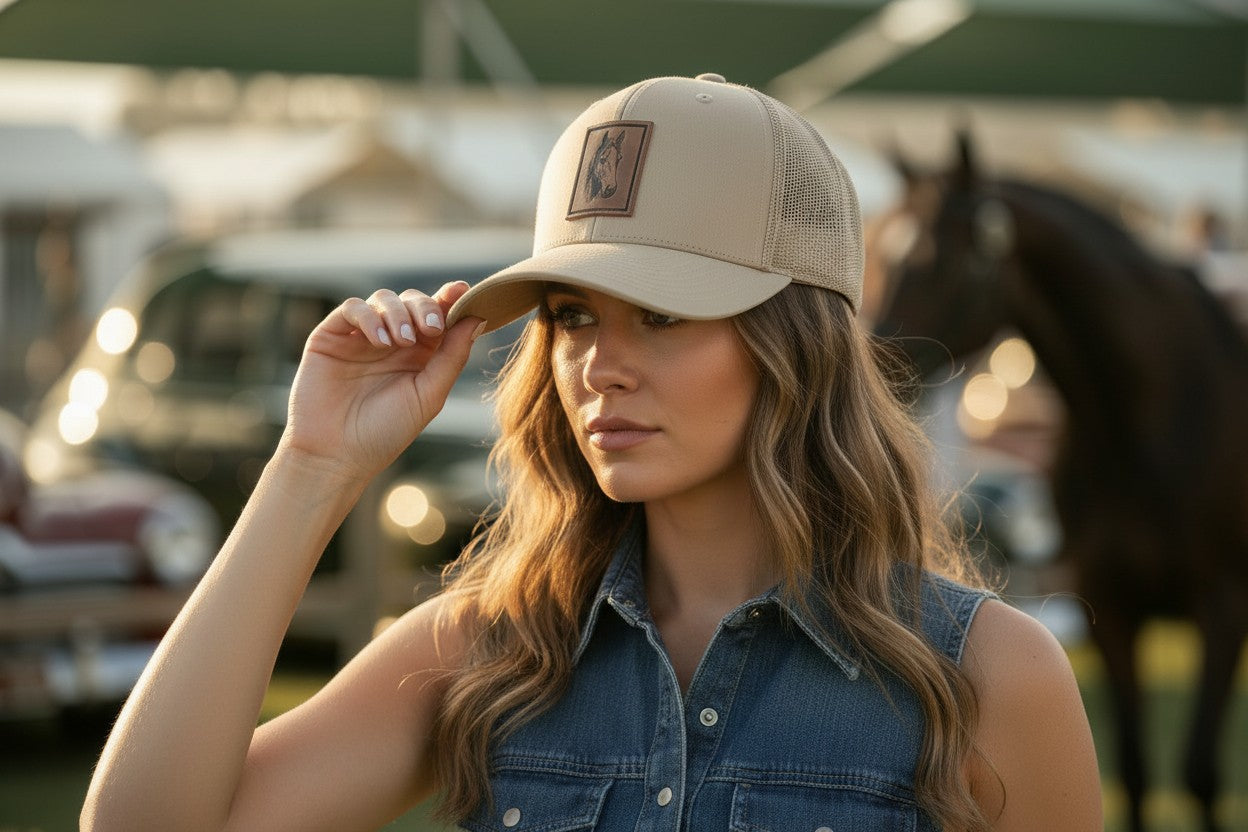 Horse Patch-SnapBack-Cream (canvas)